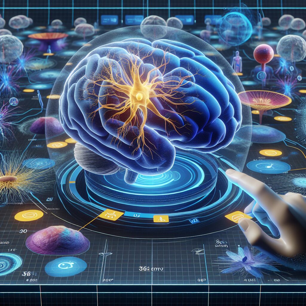 tronco encefalico, en color azul vision 360 grados